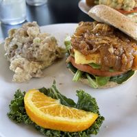 Vegan Breakfast Sandwich (served all day)with vegan potato salad.   at Bruchelle's in Covington