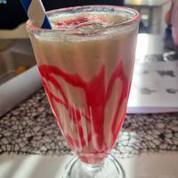 Raspberry ripple type milkshake (the first milkshake pictured was pumpkin spice) at Feed Me Fully Loaded in Nottingham