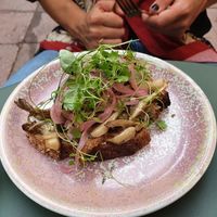 Mushroom toast at Erpingham House in Brighton