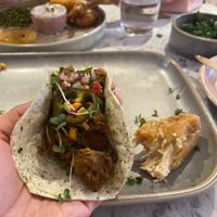 Tortilla + ‘fish' at Erpingham House in Brighton