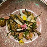 'Lamb' with pickled radishes, fennel and samphire at Erpingham House in Brighton