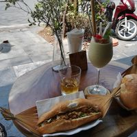 Banh mi and smoothie at An Bread & Cafe in Hanoi