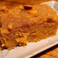 Besbusa cake at Plantbased Egyptian Eatery in Istanbul