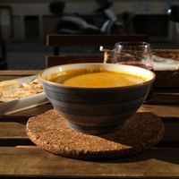 Lentil soup at Plantbased Egyptian Eatery in Istanbul