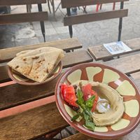 Free hummus starter! at Plantbased Egyptian Eatery in Istanbul
