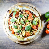 Blue pizza vegan pizza at Verona Bar Dinner in Veliko Trnovo