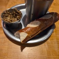 Vegan pretzels and mustard ( we ate most of them before I rememberd to take a pic....) at Rare Bird Brewpub in Traverse City