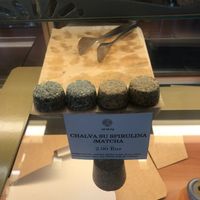 Halva with matcha and spirulina at 10 Tiltu in Klaipeda