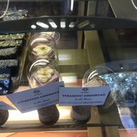 Raspberry dessert (left) at 10 Tiltu in Klaipeda