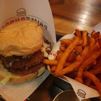San Francisco Burger and sweet potato burgers, vegan at Prime Burger in Bangkok