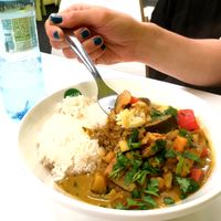 Chickpeas curry. at Vegan Om in Bratislava