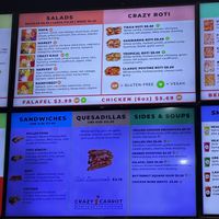 Vegan options clearly labelled   at Crazy Carrot in Guelph