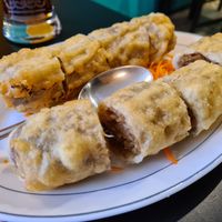 3. Vegetable Spring Rolls. Well-cooked vegetable filling rolled in a pancake and fried crisp; served with spicy or Sweet & Sour sauce. at Asian Aroma in Tallinn