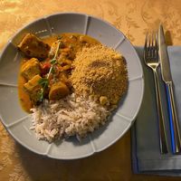 Moqueca de tofu, arroz e farofa (17€)  at Kukicha in Leiria