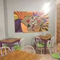 Detalhe com a decoração at Mamma Veg in Santa Maria