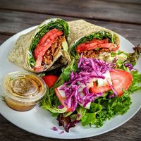 "BLT" wrap with side salad instead of chips at Herban Market and Cafe in Beaufort