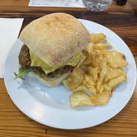 Veggie burger made vegan on requestt  at Herban Market and Cafe in Beaufort