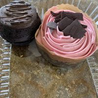 Vegan Black and White and Beet Root Cupcake at Herban Market and Cafe in Beaufort