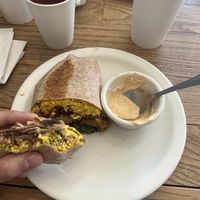 get the vegan wrap! (comes w spicy mayo)  at The Root Cafe in Lakewood
