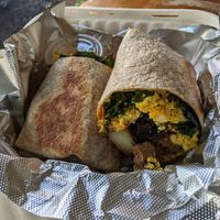 Vegan tofu scramble wrap at The Root Cafe in Lakewood