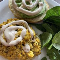 The biscuit sandwich   at The Root Cafe in Lakewood
