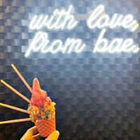 Strawberry Sorbet with Fruity Pebbles  at Bae  in Houston