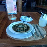 Mushroom soup that tastes like Heaven at 100% Natural in Merida