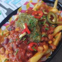 Vegan chilli loaded fries at Chance & Counters in Birmingham