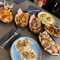 Tofu tacos, 3 types of loaded fries and 2 types of cauliflower wings   at Chance & Counters in Birmingham