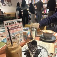 Oreo cheesecake & iced vanilla oat latte   at Chance & Counters in Birmingham