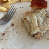 Close up of one side of vegan parma  at Locco's Pizza Bar in Koh Phangan