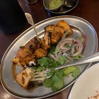 Pineapple and fake chick’n tikka  at Dishoom in Manchester