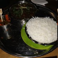 Chickpea curry and rice at Dishoom in Manchester