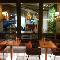 Outside area in the front, inside area in the back at FitBar Point in Sarajevo