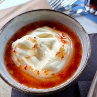 Sauce with vegan nachos was furst not vegan, asked, indeed wasnt, then was replaced by this vegan mayo at Local in Maastricht