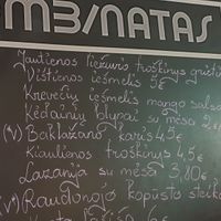 vegan options marked on meniu at Kombinatas in Klaipeda