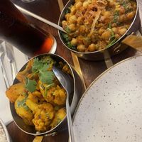 Alu ghobi and chickpeas   at Mother India in Edinburgh