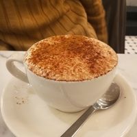 Vegan cappuccino. at Pastelaria Tupi in Porto