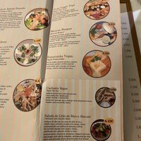 Menu card with the vegan dishes   at Pastelaria Tupi in Porto