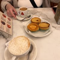 Natas and coffee  at Pastelaria Tupi in Porto