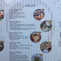 Vegan menu of proper dishes at Pastelaria Tupi in Porto