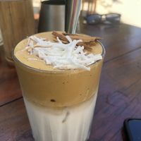 Coffee with whipped coconut cream at Liefs in Tulum
