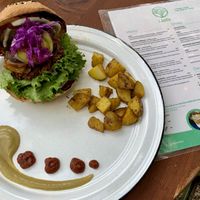 Jackfruit burger  at Liefs in Tulum