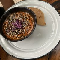 Red pepper soup   at Liefs in Tulum