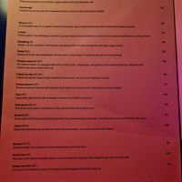 A la carte menu at Tanaman in Seminyak