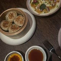 Dumplings+homemade sauce and lobak dip  at Tanaman in Seminyak