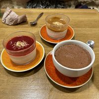 All of the desserts  at Prana Restaurant in Lyon