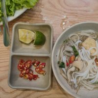 Pho with mushrooms at Ngoc Tho in Ho Chi Minh City
