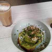 Avocado toast + espresso smoothie at Farm2Table - Davidshall in Malmo