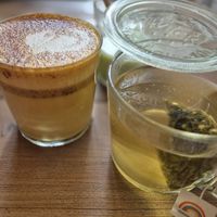 The drinks was also really nice! Iced matcha latte, golden late and great green bag tea.   at Farm2Table - Davidshall in Malmo